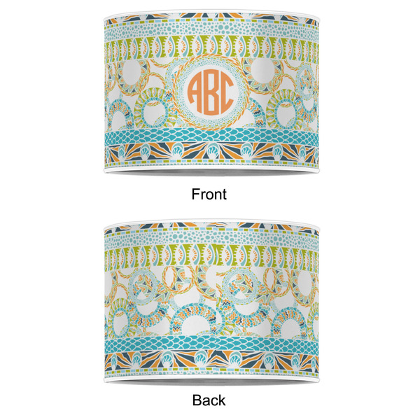 Teal Ribbons & Labels 8" Drum Lampshade - APPROVAL (Poly Film)