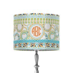 Teal Ribbons & Labels 8" Drum Lamp Shade - Fabric (Personalized)