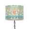 Teal Ribbons & Labels 8" Drum Lamp Shade - Fabric (Personalized)