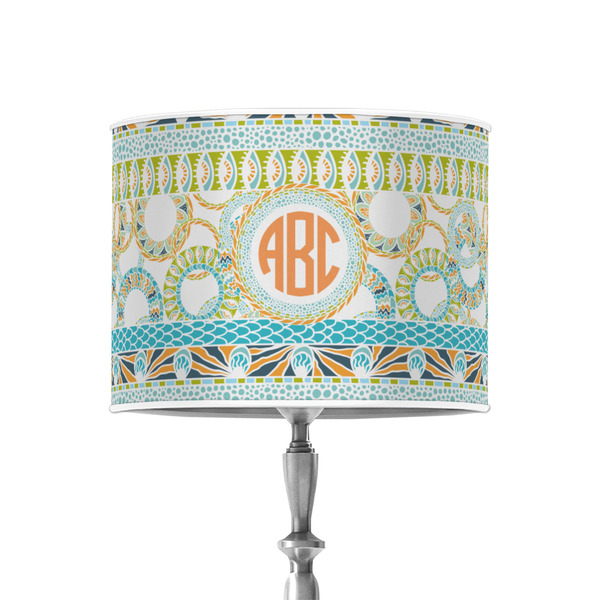 Custom Teal Ribbons & Labels 8" Drum Lamp Shade - Poly-film (Personalized)