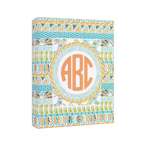 Teal Ribbons & Labels 8x10 - Canvas Print - Angled View