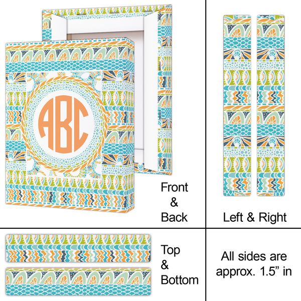 Teal Ribbons & Labels 8x10 - Canvas Print - Approval