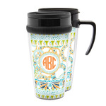 Teal Ribbons & Labels Acrylic Travel Mug (Personalized)