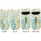 Teal Ribbons & Labels Adult Ankle Socks - Double Pair - Front and Back - Apvl