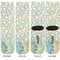 Teal Ribbons & Labels Adult Crew Socks - Double Pair - Front and Back - Apvl