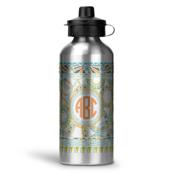 Custom Teal Ribbons & Labels Water Bottles - 20 oz - Aluminum (Personalized)