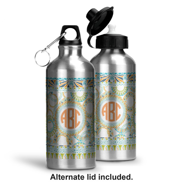 Teal Ribbons & Labels Aluminum Water Bottle - Alternate lid options