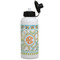 Teal Ribbons & Labels Aluminum Water Bottle - White Front