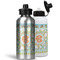 Teal Ribbons & Labels Aluminum Water Bottles - MAIN (white &silver)