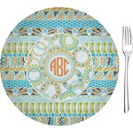 Teal Ribbons & Labels 8" Glass Appetizer / Dessert Plates - Single or Set (Personalized)