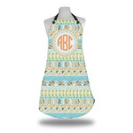 Teal Ribbons & Labels Apron w/ Monogram
