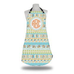 Teal Ribbons & Labels Apron w/ Monogram