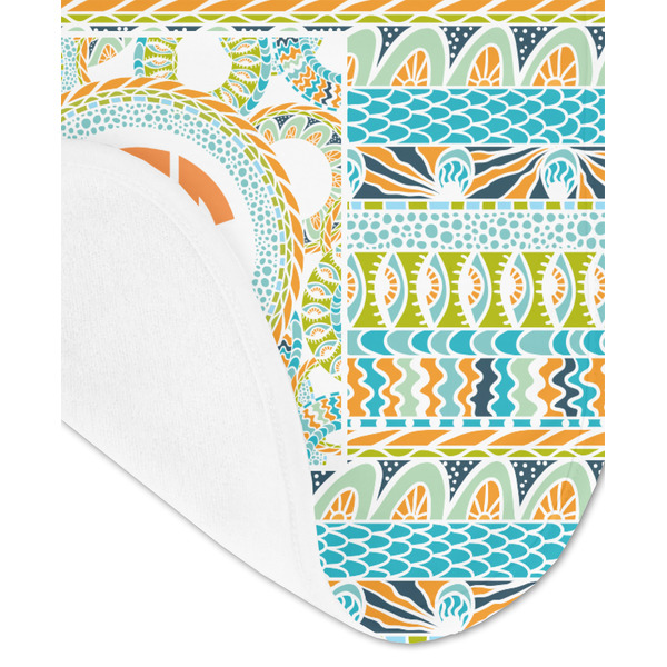 Teal Ribbons & Labels Baby Bib - AFT detail