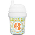 Teal Ribbons & Labels Baby Sippy Cup (Personalized)
