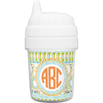 Teal Ribbons & Labels Baby Sippy Cup (Personalized)