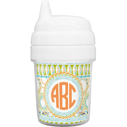 Teal Ribbons & Labels Baby Sippy Cup (Personalized)