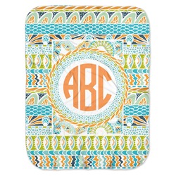 Teal Ribbons & Labels Baby Swaddling Blanket (Personalized)