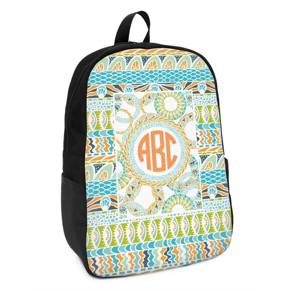 Custom Teal Ribbons & Labels Kids Backpack (Personalized)