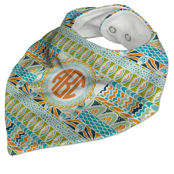 Teal Ribbons & Labels Bandana Closed