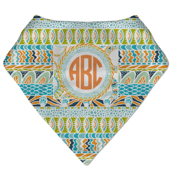 Custom Teal Ribbons & Labels Bandana Bib (Personalized)