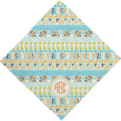Teal Ribbons & Labels Dog Bandana Scarf w/ Monogram