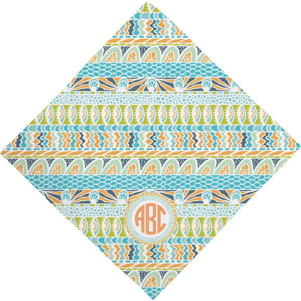 Teal Ribbons & Labels Bandana - Full View