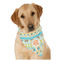 Teal Ribbons & Labels Dog Bandana Scarf w/ Monogram