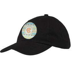 Teal Ribbons & Labels Baseball Cap - Black (Personalized)