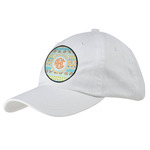 Teal Ribbons & Labels Baseball Cap - White (Personalized)