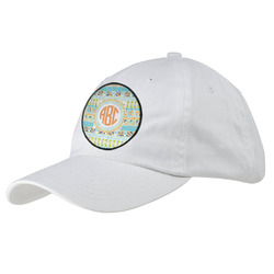 Teal Ribbons & Labels Baseball Cap - White (Personalized)