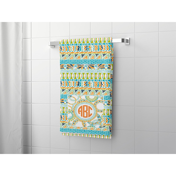 Teal Ribbons & Labels Bath Towel - LIFESTYLE