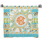 Teal Ribbons & Labels Bath Towel (Personalized)