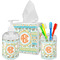 Teal Ribbons & Labels Bathroom Accessories Set (Personalized)