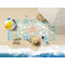 Teal Ribbons & Labels Beach Towel Lifestyle