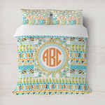 Teal Ribbons & Labels Duvet Cover (Personalized)