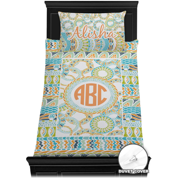 Teal Ribbons & Labels Bedding Set (TwinXL) - Duvet