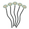 Teal Ribbons & Labels Black Plastic 7" Stir Stick - Oval - Fan