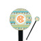 Teal Ribbons & Labels 7" Round Plastic Stir Sticks - Black - Double Sided (Personalized)