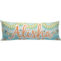 Teal Ribbons & Labels Body Pillow Case (Personalized)