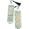 Teal Ribbons & Labels Bookmark with tassel - Front and Back