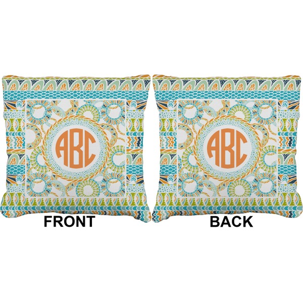 Teal Ribbons & Labels Burlap Pillow Approval