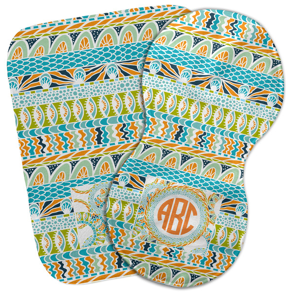 Custom Teal Ribbons & Labels Burp Cloth (Personalized)