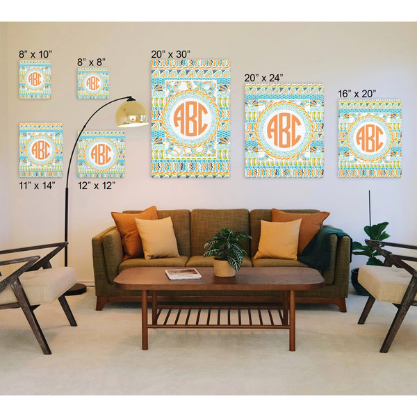 Teal Ribbons & Labels Canvas Prints - Multiple Sizes