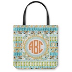 Teal Ribbons & Labels Canvas Tote Bag - Small - 13"x13" (Personalized)