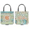 Teal Ribbons & Labels Canvas Tote - Front and Back