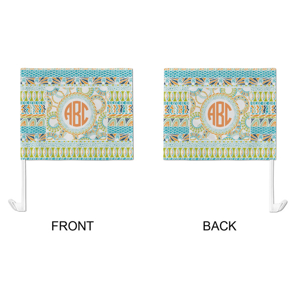 Teal Ribbons & Labels Car Flag - Large - APPROVAL