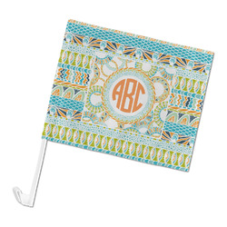 Teal Ribbons & Labels Car Flag (Personalized)