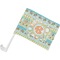 Teal Ribbons & Labels Car Flag - Small w/ Monogram