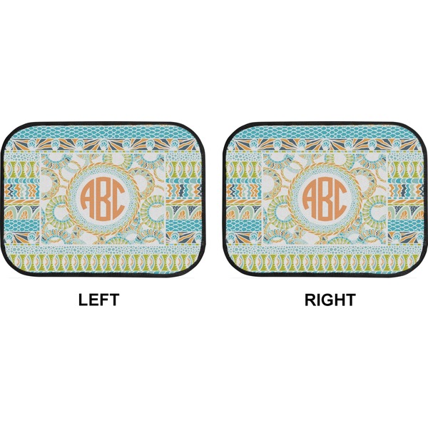 Teal Ribbons & Labels Car Floor Mats (Back Seat) (Approval)
