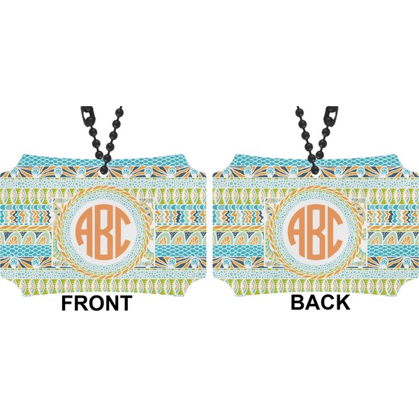 Teal Ribbons & Labels Car Ornament - Berlin (Approval)